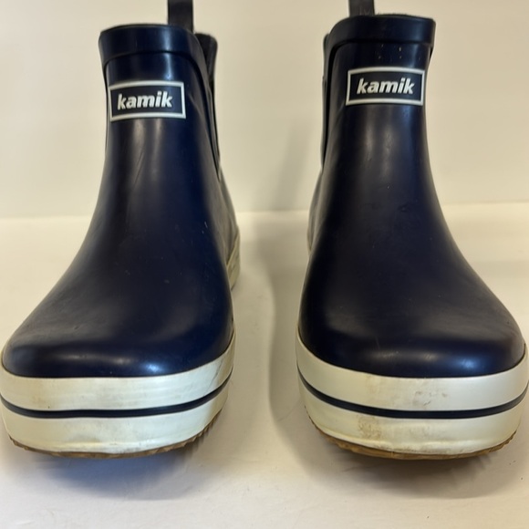 Kamik Navy Blue Shirt Pull On Rain Boots - Picture 3 of 10